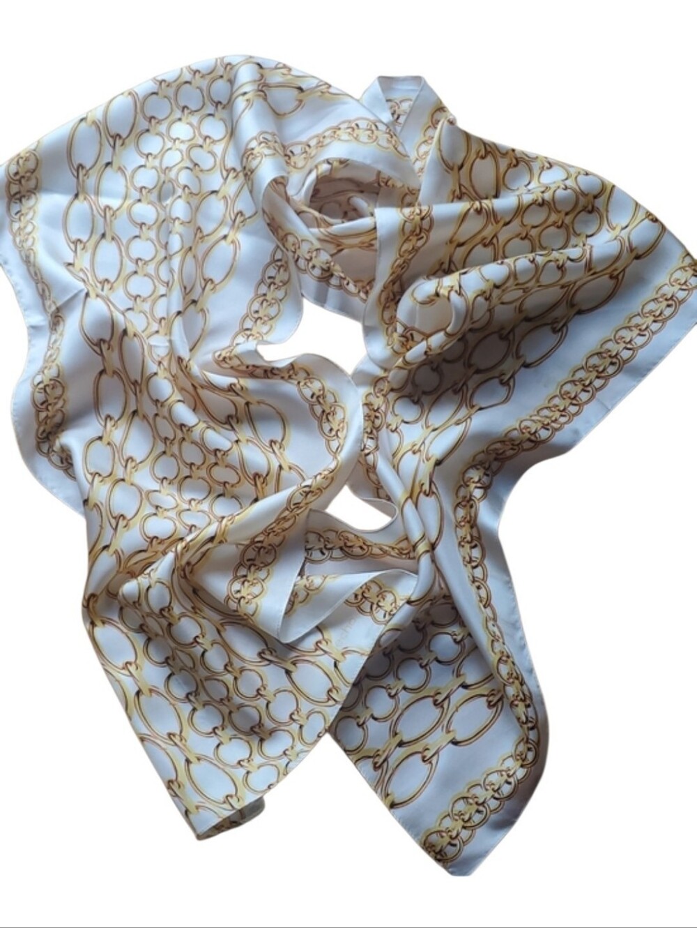 Echo Vintage 100% Silk Chain Link Equestrian Neck Scarf